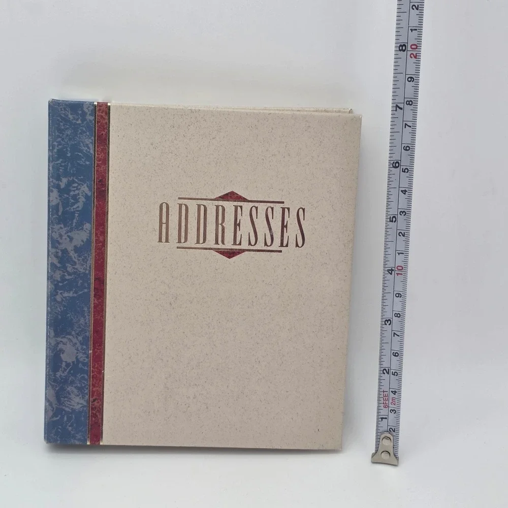 Vintage Hallmark Address Book 90s Vibe Cream Blue Marble 6-Ring Organizer Retro